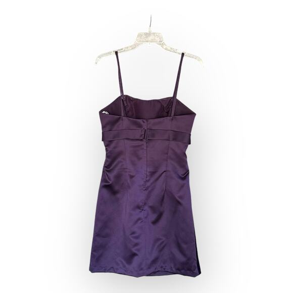 Da Vinci Purple Satin Formal Dress Sz 10 Strapless Removable Strap Holiday Royal - Picture 4 of 8